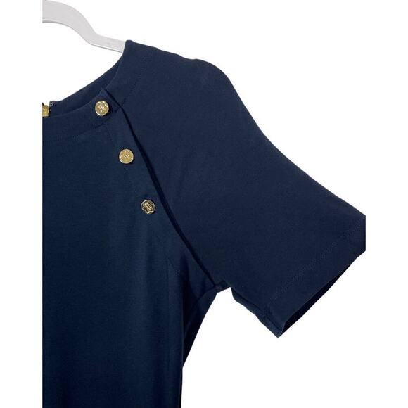 Draper James Sailor Button Knit Dress Nassau Navy Medium Nautical Sophisticated - Picture 7 of 16